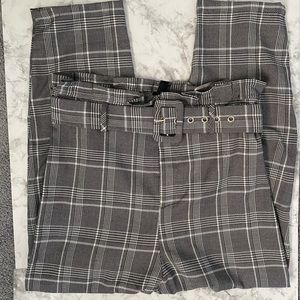 WINDSOR High waisted plaid trousers